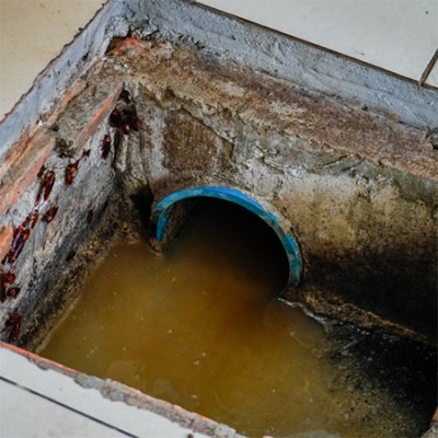 Serviço de limpeza de caixa de esgoto